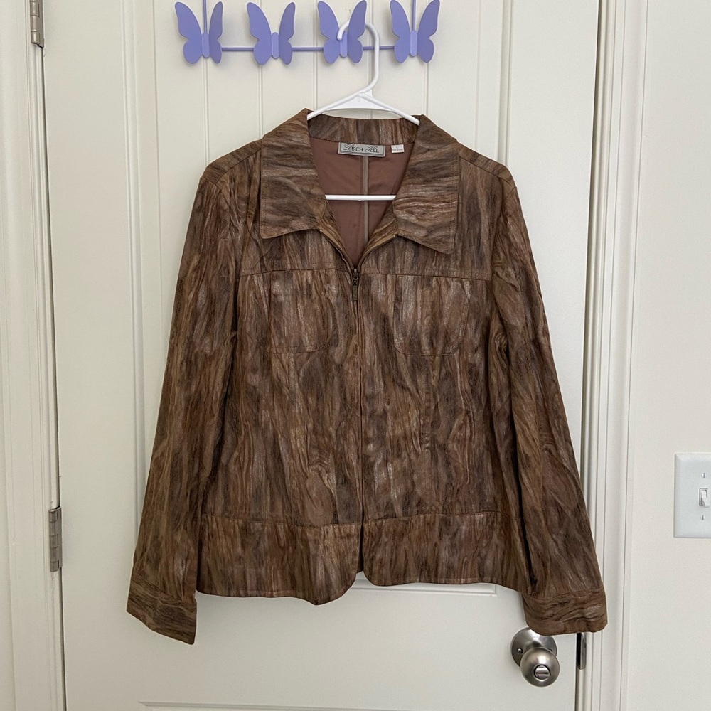 Vintage Birch Hill women’s brown‎ tan full zip jacket large